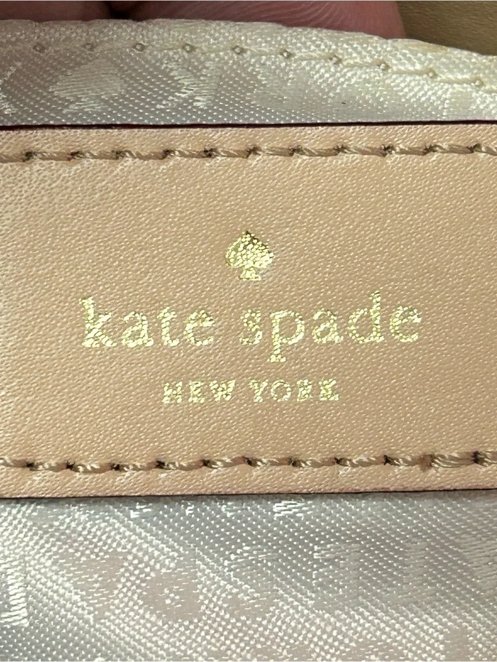 kate spade Pink and White Leaf-Print Crossbody Bag Approx. 8 x 5.5